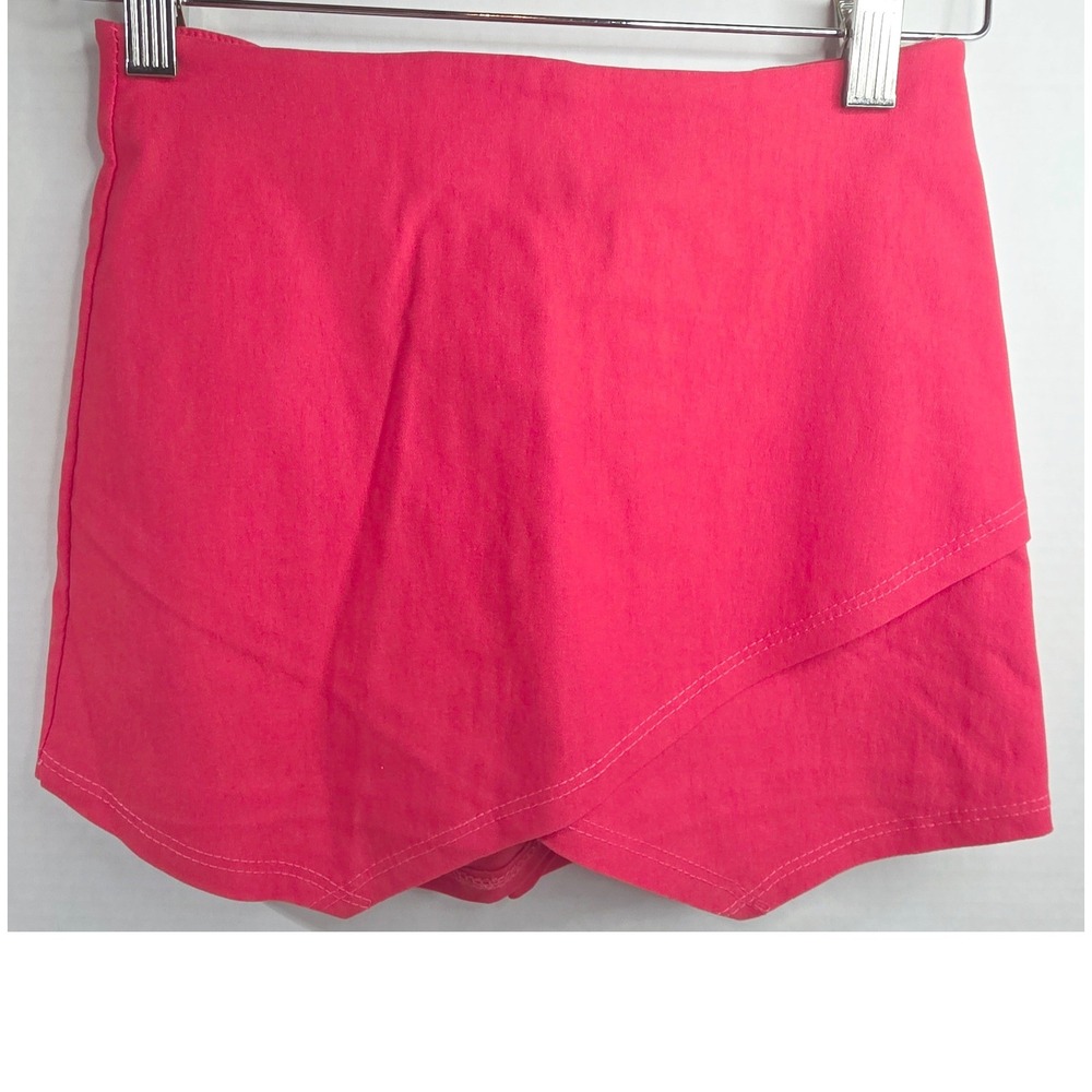 American Threads Cherry Red Wrap Front Envelope‎ Skort Mini SZ S Back Zip 2"